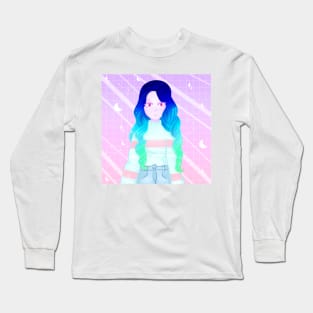 Beautiful colored hair girl Long Sleeve T-Shirt